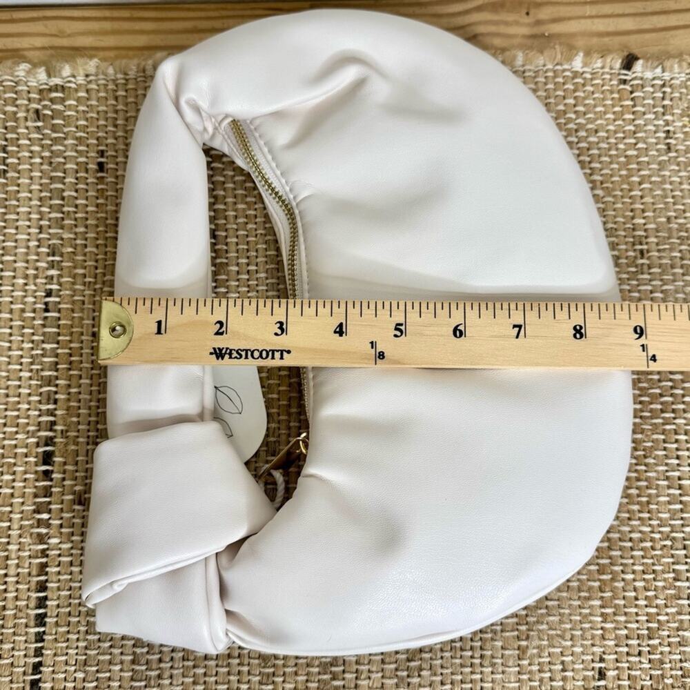 NWT Melie Bianco Alexandra Vegan Leather Cream Top Handle Bag Clutch Purse - Picture 9 of 10